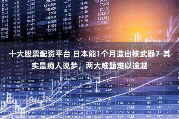 十大股票配资平台 日本能1个月造出核武器？其实是痴人说梦，两大难题难以逾越